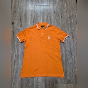 Psycho Bunny Men's Polo Shirt Sz 3/XS Short Sleeve 100% Pima Cotton Orange.